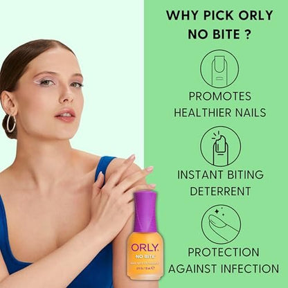 ORLY No Bite Nail Treatment – Stop Nail Biting with Bitter-Tasting Formula, Vegan & Non-Toxic, 0.6 oz