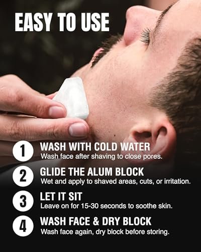 Gentleman Jon Alum Block 3.7 oz - Natural Aftershave for Razor Burn Relief, Travel Case Included - görsel 12