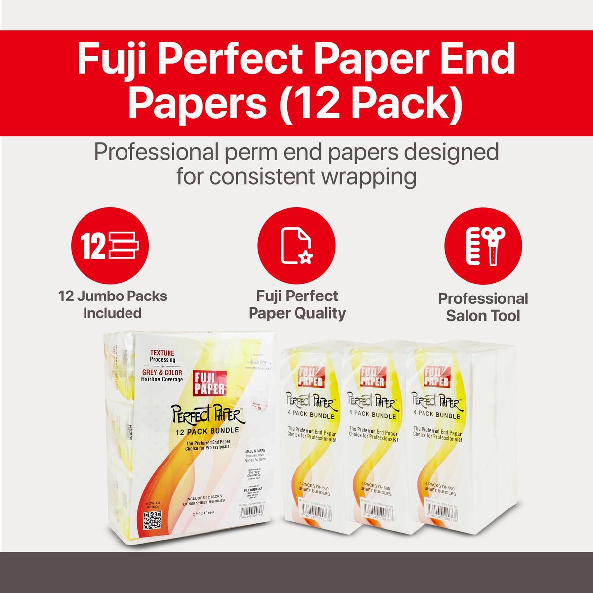 Fuji Perfect Paper End Papers Jumbo Pack - 6000 Count (12 x 500) Avelisse