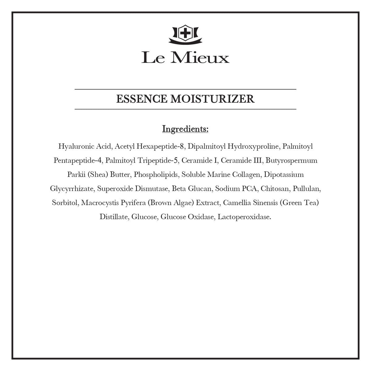 Le Mieux Essence Moisturizer – Peptide-Infused Anti Aging Facial Emulsion with Marine Collagen, Hexapeptide-8 & Hyaluronic Acid, 4.2 oz Avelisse