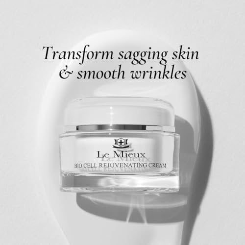 Le Mieux Bio Cell Rejuvenating Cream - Triple Peptide Facial Moisturizer with Hyaluronic Acid, Squalane & Rose Hip, Day & Night Cream for Face and Neck (1.75 oz) Avelisse
