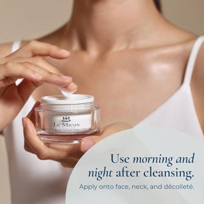 Le Mieux Bio Cell Rejuvenating Cream - Triple Peptide Facial Moisturizer with Hyaluronic Acid, Squalane & Rose Hip, Day & Night Cream for Face and Neck (1.75 oz) Avelisse