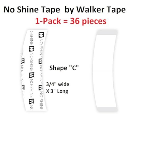 Walker Tape No Shine Tape Adhesive 3/4" x 3" C Contour - 36 Count - görsel 4