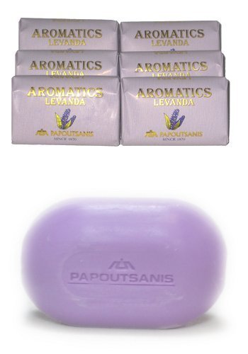 Papoutsanis Greek Lavender Soap - 6-Pack of 125g Bars | Natural Solid Soap - görsel 1