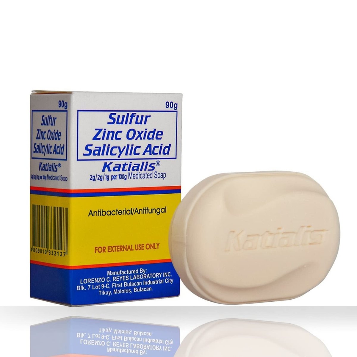 Katialis Sulfur, Zinc Oxide & Salicylic Acid Anti-Fungal & Anti-Bacterial Soap - 3.2 oz (90g) - görsel 1