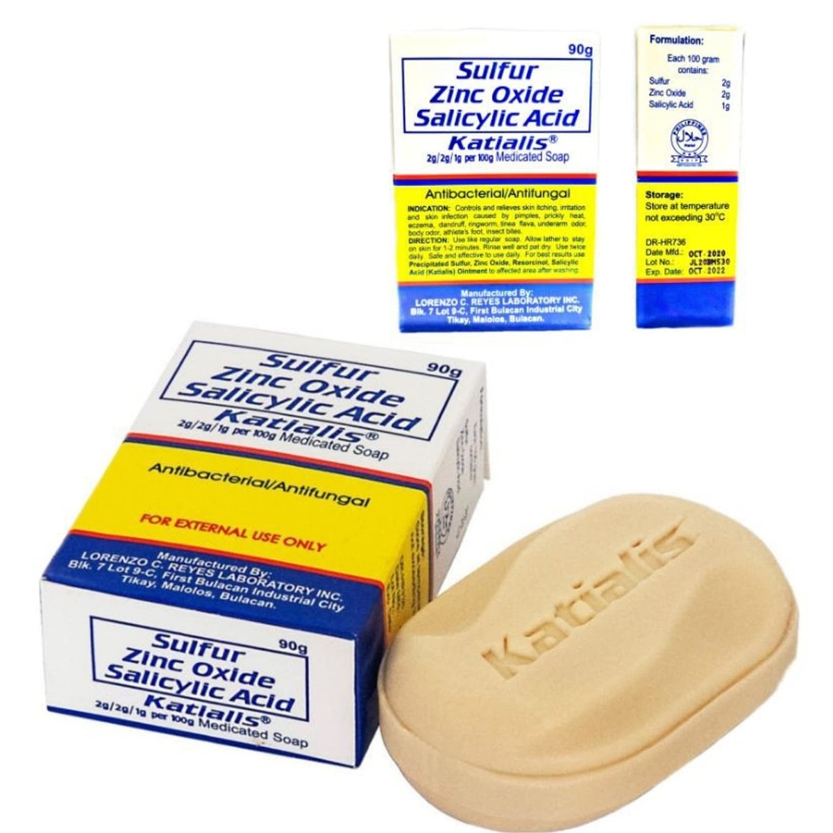 Katialis Sulfur, Zinc Oxide & Salicylic Acid Anti-Fungal & Anti-Bacterial Soap - 3.2 oz (90g) - görsel 3