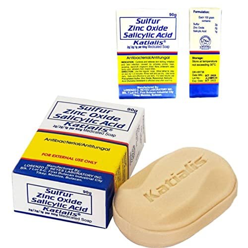 Katialis Sulfur, Zinc Oxide & Salicylic Acid Anti-Fungal & Anti-Bacterial Soap - 3.2 oz (90g) - görsel 4