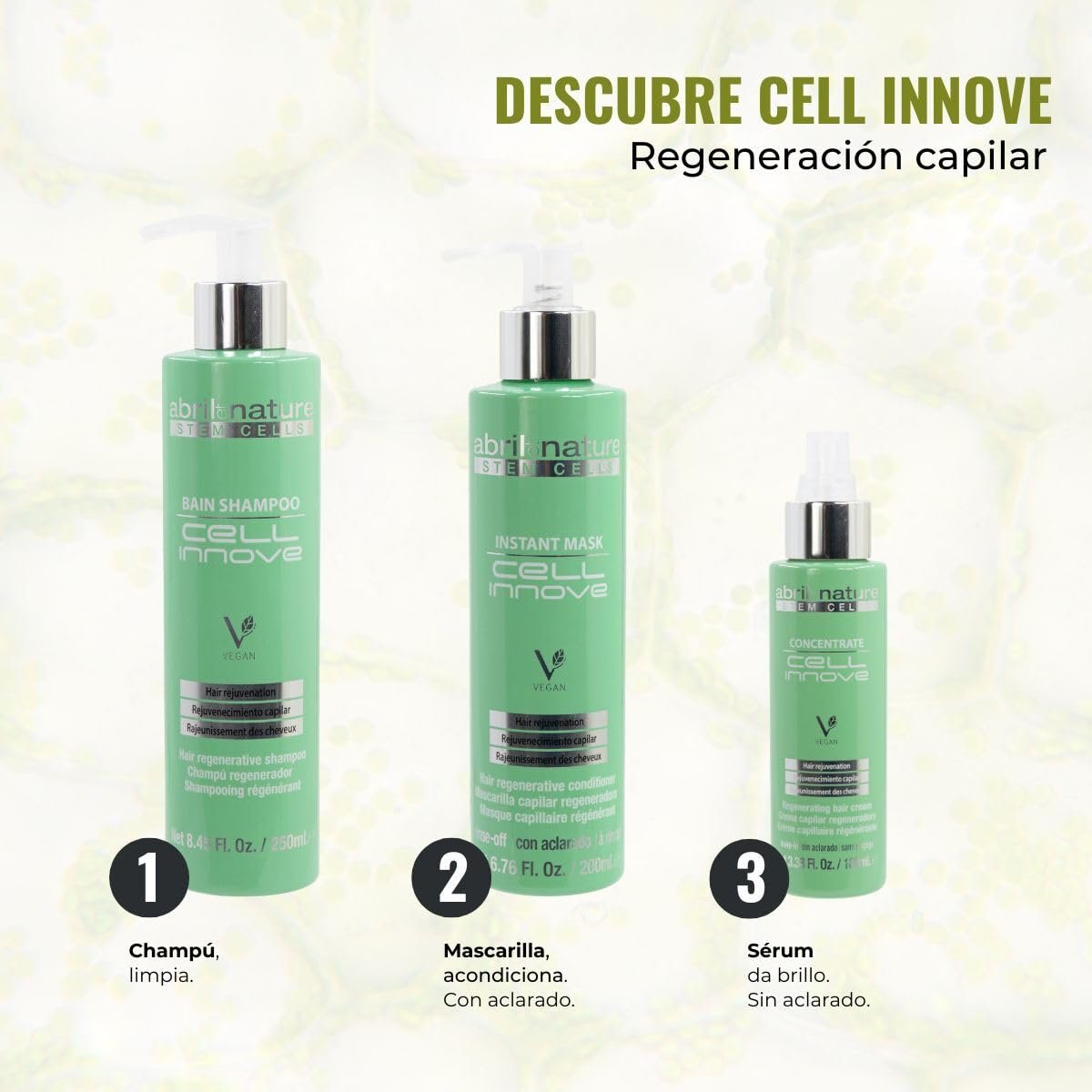 abril et nature Cell Innove Hair Mask – Hydrating & Regenerating Hair Treatment with Plant Stem Cells for All Hair Types (200 ml) - görsel 11