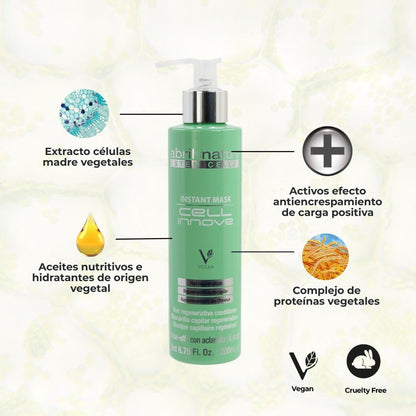 abril et nature Cell Innove Hair Mask – Hydrating & Regenerating Hair Treatment with Plant Stem Cells for All Hair Types (200 ml)