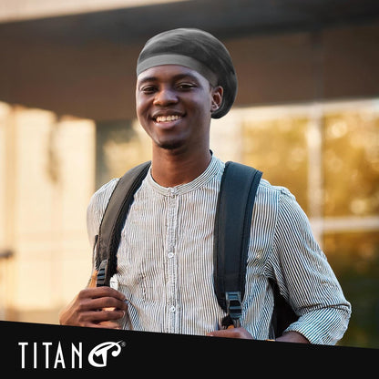 Titan Dreadlock Stocking Cap - Stretchable & Breathable Loc Sock for Men & Women, Secure Fit, Covers Most Dreadlock Styles (Black)