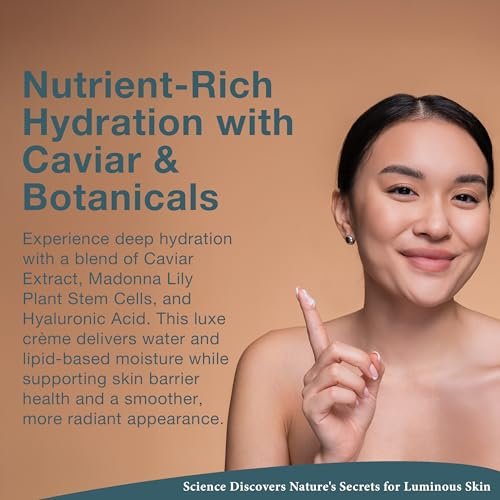 Lira Clinical BIO Caviar Crème - Daily Hydrating Facial Moisturizer with Advanced Peptide Complex and Vitamin C - Night Cream for Dry Skin - Travel Size 1 oz Avelisse