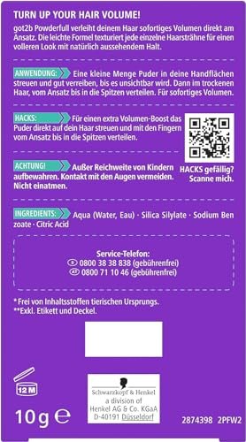 Schwarzkopf got2b Powder'ful Vol Style Powder 10g (2x Pack) - Root Lifting Powder for Voluminous Hair - görsel 7
