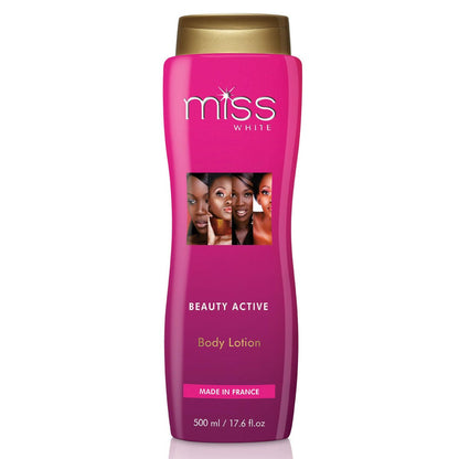FAIR & WHITE Miss White Skin Brightening Body Lotion - 13.5 Fl oz / 500 ml - Moisturizing & Hydrating Lotion to Reduce Pigmentation on Body, Elbows, Knees and Armpits Avelisse