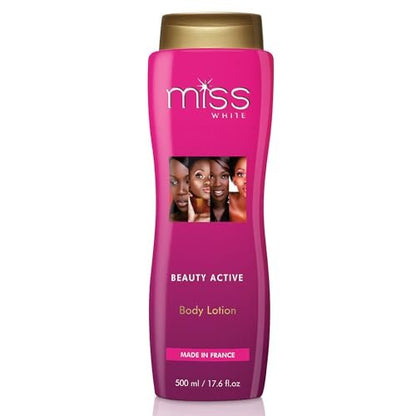 FAIR & WHITE Miss White Skin Brightening Body Lotion - 13.5 Fl oz / 500 ml - Moisturizing & Hydrating Lotion to Reduce Pigmentation on Body, Elbows, Knees and Armpits Avelisse