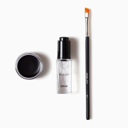 Inglot Eye Essentials Set: Duraline + AMC Eyeliner Gel 77 + Makeup Brush 31T Avelisse