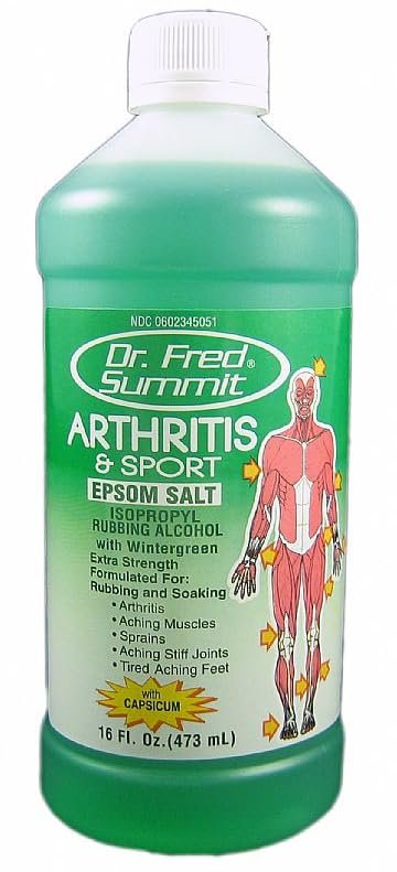 Dr. Fred Summit Epsom Salt Rubbing Alcohol - 16 oz (Pack of 2) - Clear Bath Salts - görsel 3