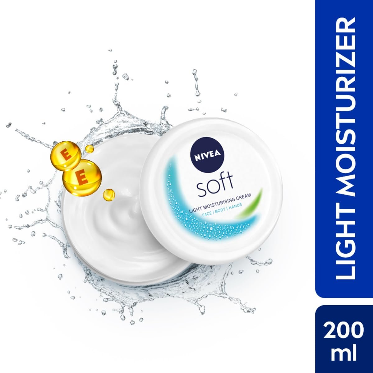 NIVEA Soft Light Moisturiser for Face and Body - 6.76 Fl Oz (200ml) - Hydrating Cream for All Skin Types - görsel 3
