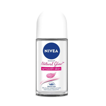 NIVEA Natural Glow Roll On Deodorant for Women, 50ml (1.69 Fl Oz) - 24h Protection & Natural Radiance