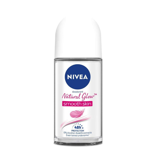 NIVEA Natural Glow Roll On Deodorant for Women, 50ml (1.69 Fl Oz) - 24h Protection & Natural Radiance