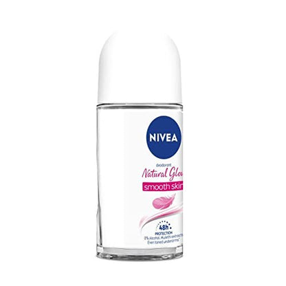 NIVEA Natural Glow Roll On Deodorant for Women, 50ml (1.69 Fl Oz) - 24h Protection & Natural Radiance