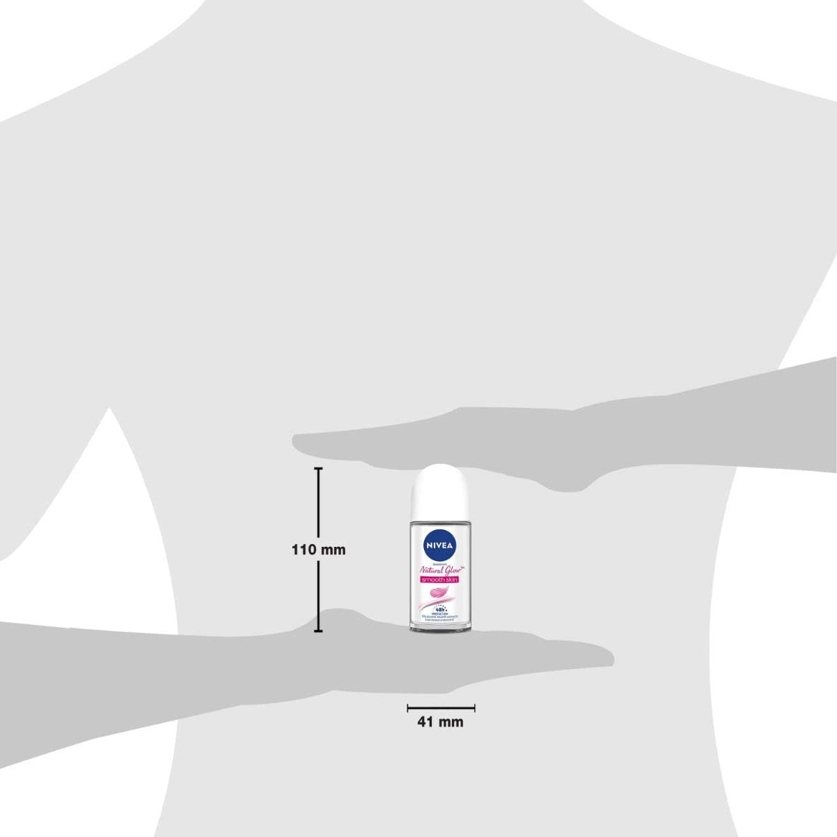 NIVEA Natural Glow Roll On Deodorant for Women, 50ml (1.69 Fl Oz) - 24h Protection & Natural Radiance - görsel 11