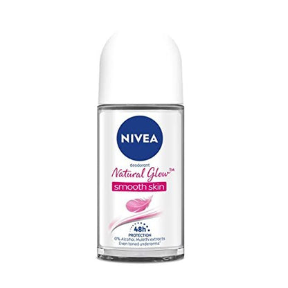 NIVEA Natural Glow Roll On Deodorant for Women, 50ml (1.69 Fl Oz) - 24h Protection & Natural Radiance
