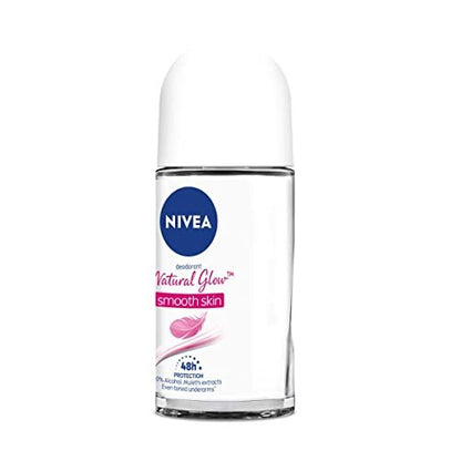 NIVEA Natural Glow Roll On Deodorant for Women, 50ml (1.69 Fl Oz) - 24h Protection & Natural Radiance