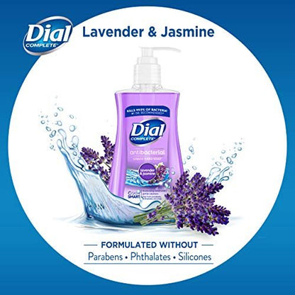 Dial Antibacterial Liquid Hand Soap, Lavender & Twilight Jasmine, 7.5 oz - Effective Hand Wash for Daily Use