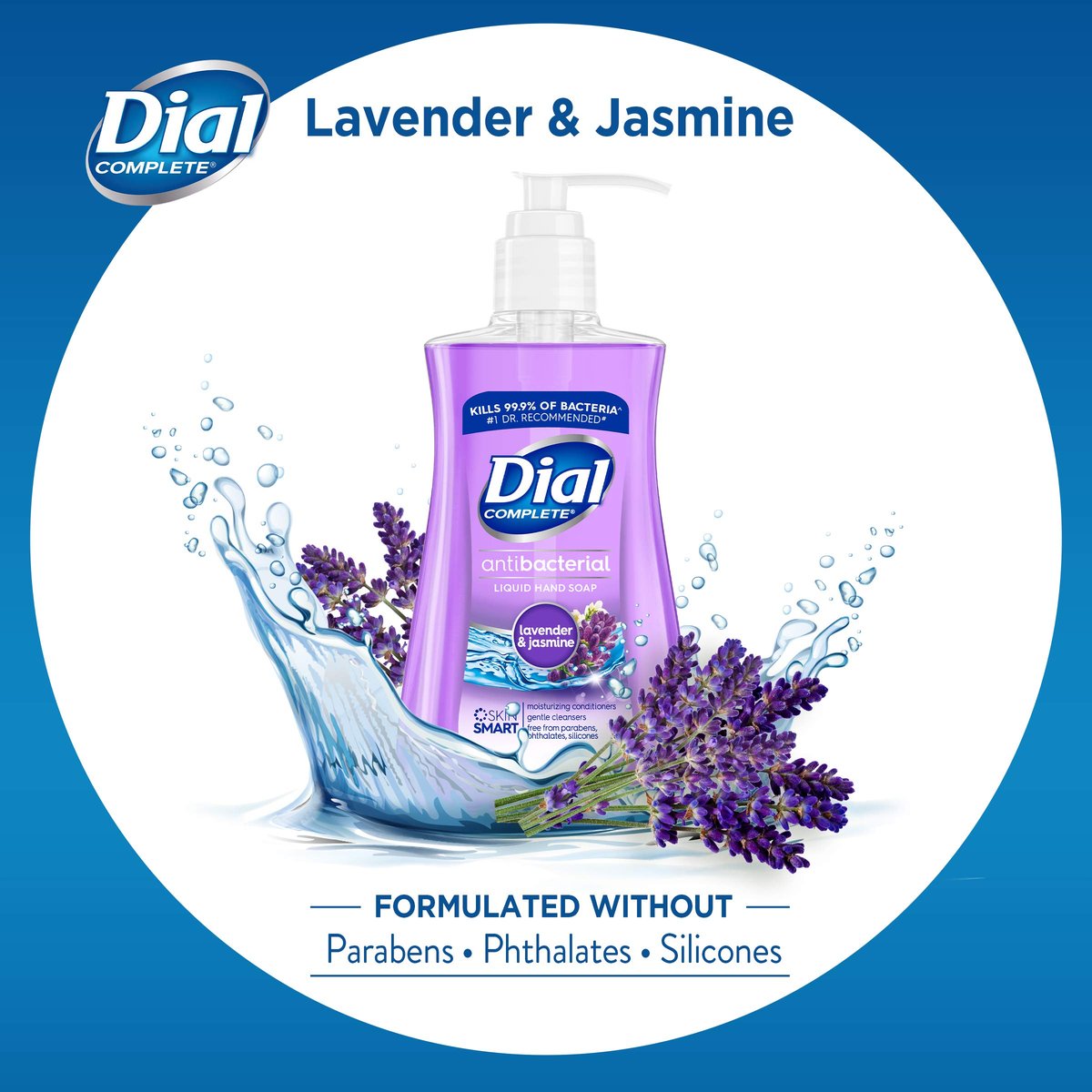 Dial Antibacterial Liquid Hand Soap, Lavender & Twilight Jasmine, 7.5 oz - Effective Hand Wash for Daily Use - görsel 7