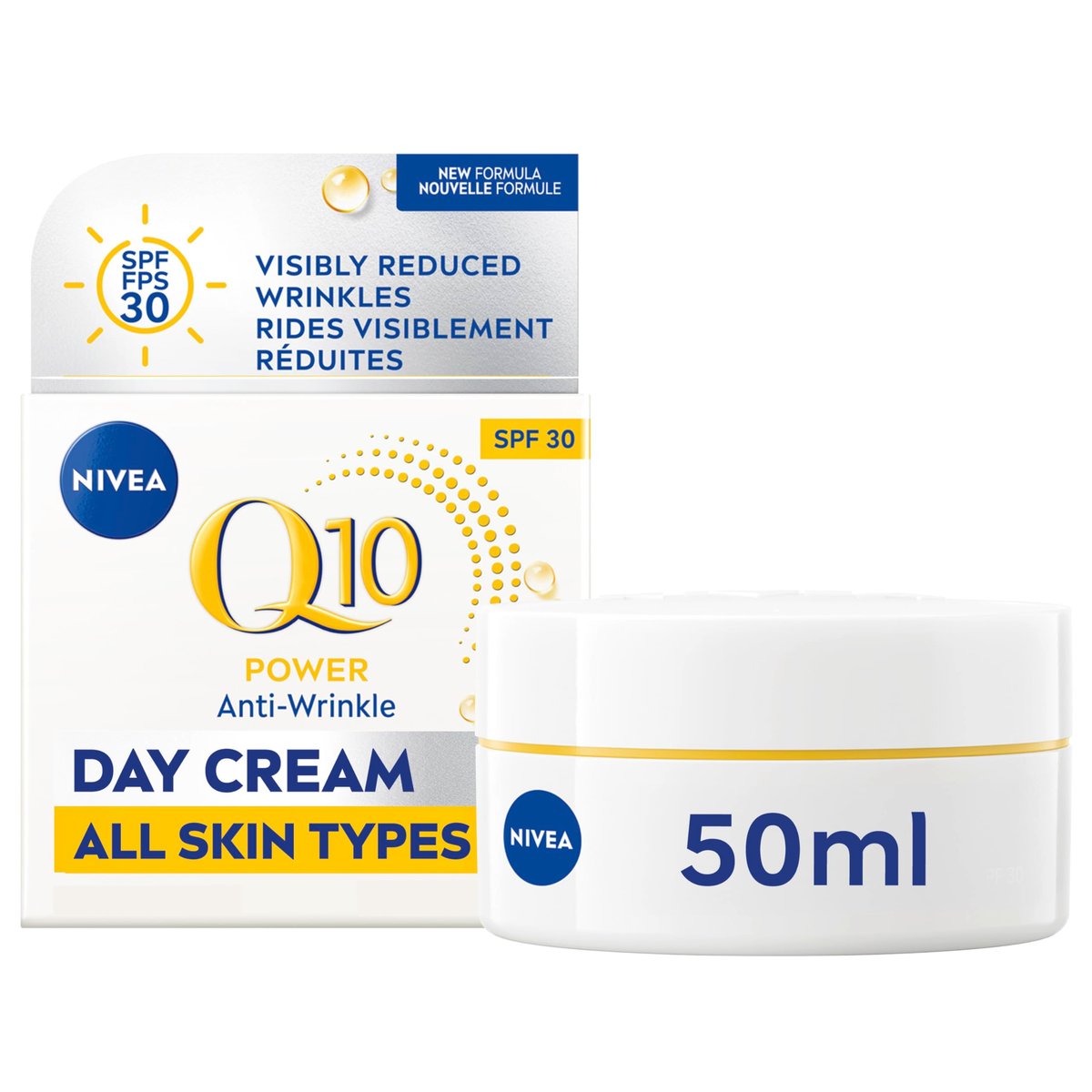 NIVEA Q10 Plus Anti-Wrinkle Day Care Cream with SPF 30 - 1.69 oz Avelisse