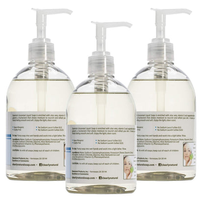 Essentials Glycerin Liquid Hand Soap, Unscented, 12 fl oz (Pack of 3) – Gentle & Moisturizing Hand Wash Avelisse