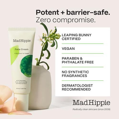 Mad Hippie Age-Defying Face Cream – Face Moisturizer with Niacinamide, Peptides & Argan Oil (1.02 oz) Avelisse