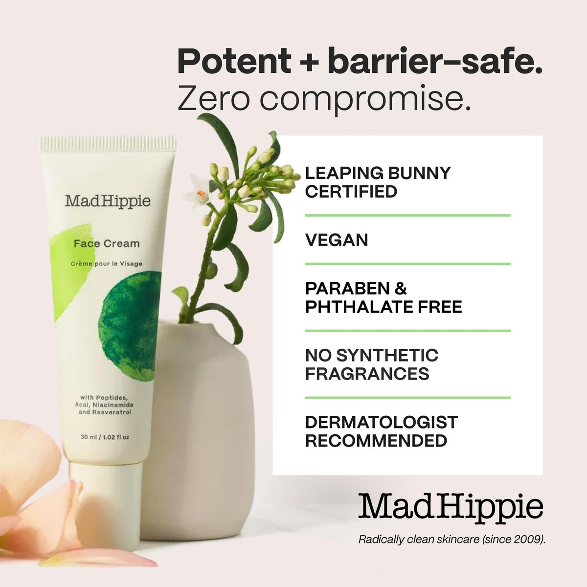 Mad Hippie Age-Defying Face Cream – Face Moisturizer with Niacinamide, Peptides & Argan Oil (1.02 oz) Avelisse
