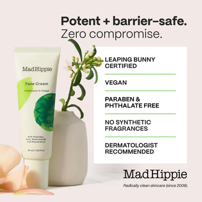 Mad Hippie Age-Defying Face Cream – Face Moisturizer with Niacinamide, Peptides & Argan Oil (1.02 oz) Avelisse
