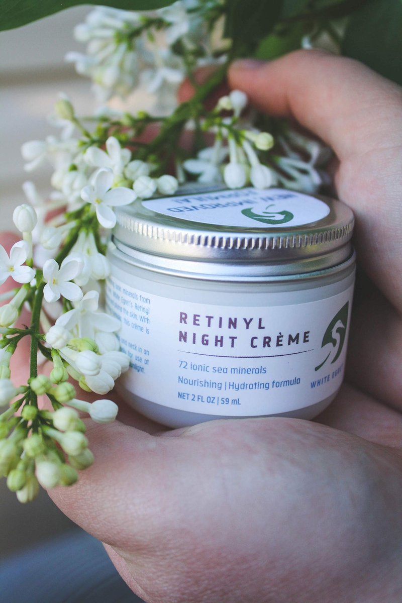 White Egret Night Creme with Retinol | Hydrating Anti-Aging Moisturizer, 2 Fl Oz - görsel 3