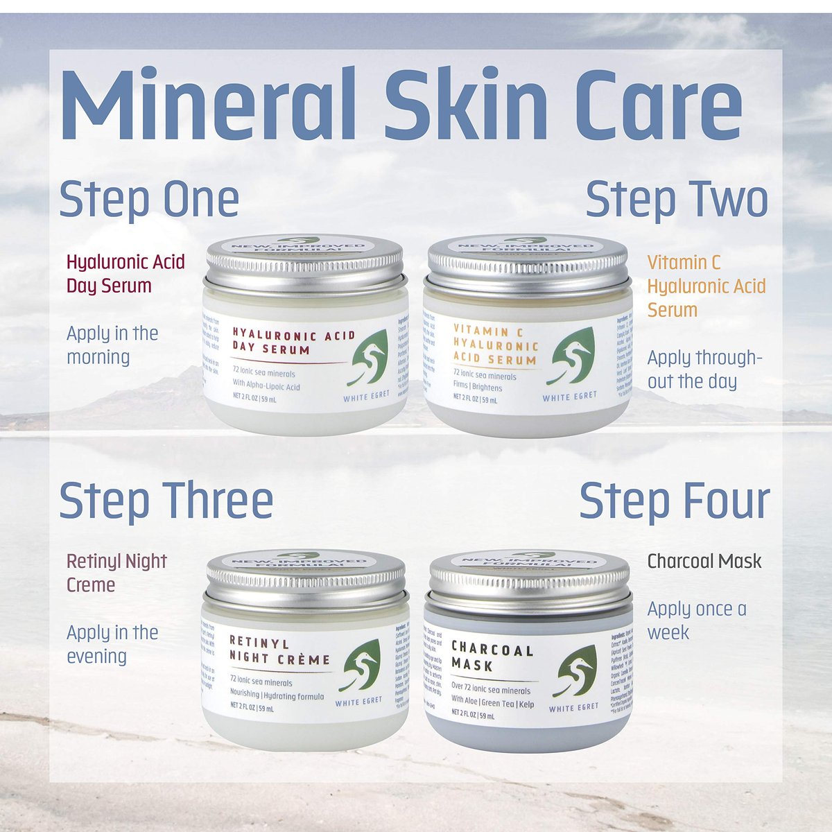 White Egret Night Creme with Retinol | Hydrating Anti-Aging Moisturizer, 2 Fl Oz - görsel 7