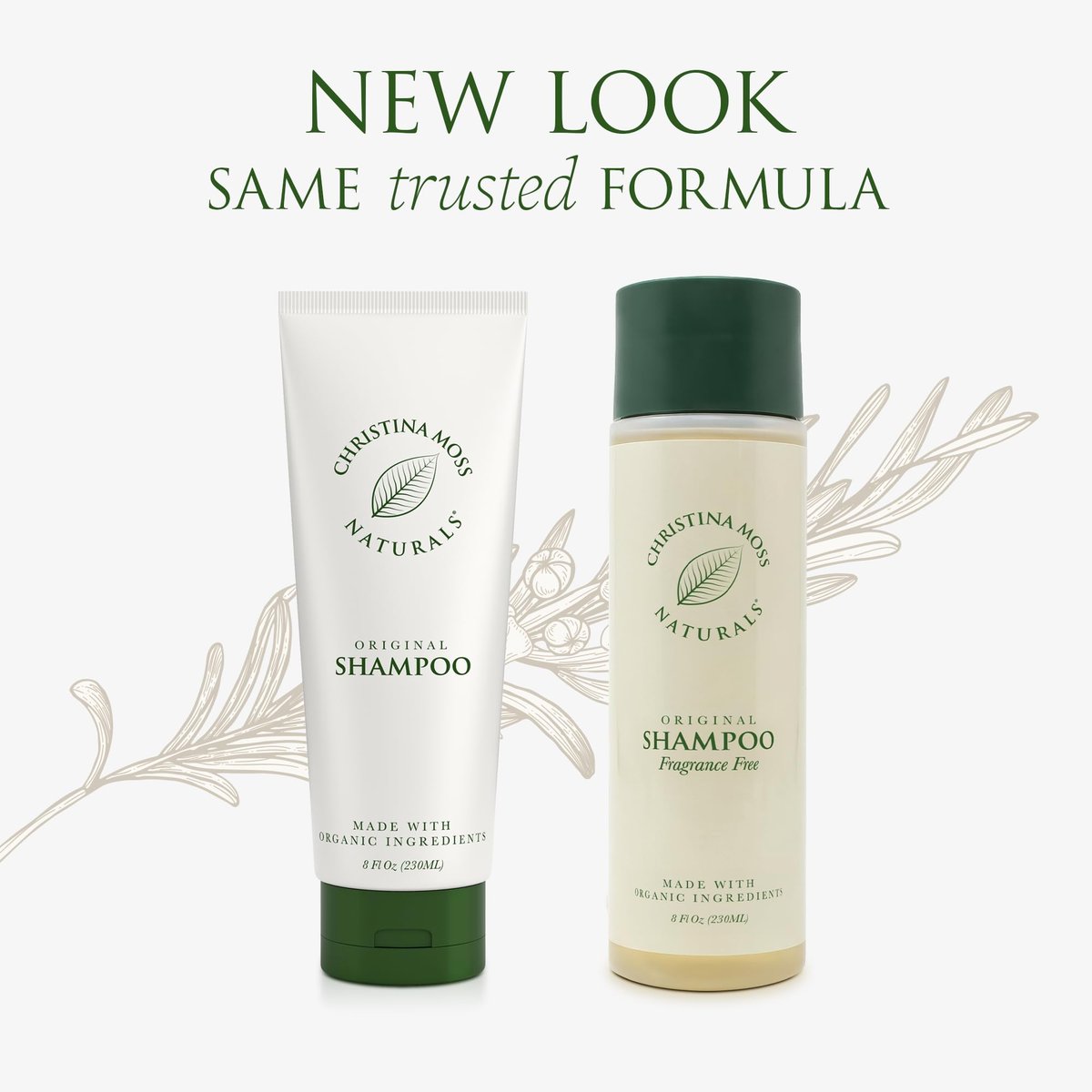 Christina Moss Naturals Unscented Shampoo - Natural & Organic, Sulfate-Free, Paraben-Free, Cruelty-Free, Vegan, 8 oz Avelisse