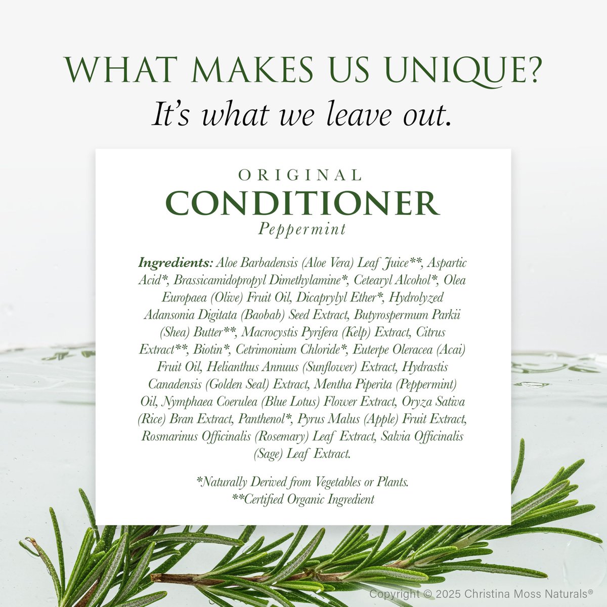 Christina Moss Naturals Organic Conditioner - No Silicones, No Parabens - 8 oz Avelisse
