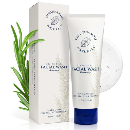 Christina Moss Naturals Gentle Facial Cleanser – Organic Face Wash for All Skin Types, Fragrance-Free, Paraben-Free, Sulfate-Free, 4 oz Avelisse