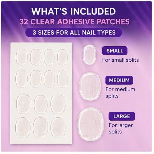 Finga-Nails Nail Repair Patches – Clear Self-Adhesive Broken Nail Patches for Chips, Splits & Split Fingernails – 32 Pre-Shaped Tabs Manicure Saver Kit - görsel 8