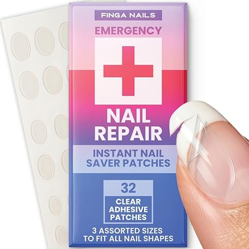 Finga-Nails Nail Repair Patches – Clear Self-Adhesive Broken Nail Patches for Chips, Splits & Split Fingernails – 32 Pre-Shaped Tabs Manicure Saver Kit - görsel 2