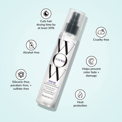 COLOR WOW Speed Dry Blow Dry Spray – Cut Blow Dry Time by 30% | Heat Protectant & Anti-Breakage | Cruelty-Free & Gluten-Free Avelisse