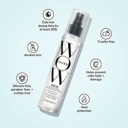 COLOR WOW Speed Dry Blow Dry Spray – Cut Blow Dry Time by 30% | Heat Protectant & Anti-Breakage | Cruelty-Free & Gluten-Free Avelisse