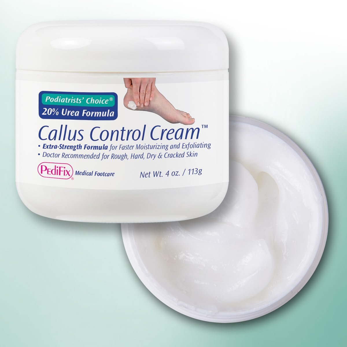 Pedifix Podiatrists' Choice 20% Urea Callus Control Extra Strength Foot Cream - 4 oz - Professional Treatment for Dry, Cracked Feet & Callus Relief Avelisse