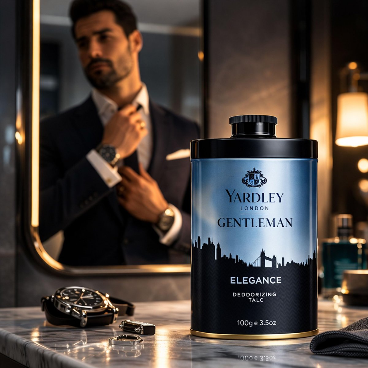 Yardley Elegance Perfumed Talcum Powder 100g - Classic Fragrance Body Powder - görsel 13