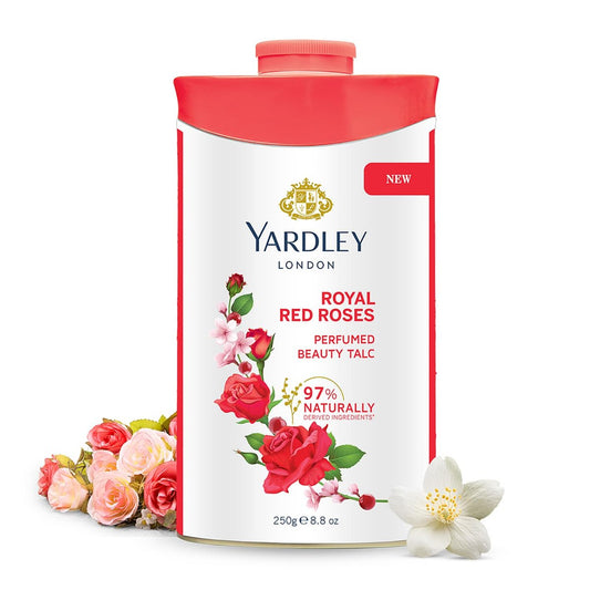 Yardley Red Rose Perfumed Talc - 250 g (8.8 oz) | Classic English Body Powder