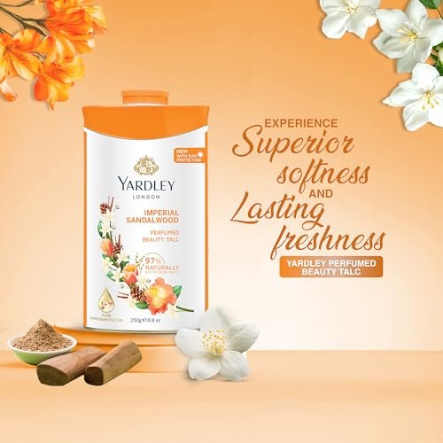 Yardley Sandalwood Perfumed Talc - Classic Scented Body Powder, 250g - görsel 6