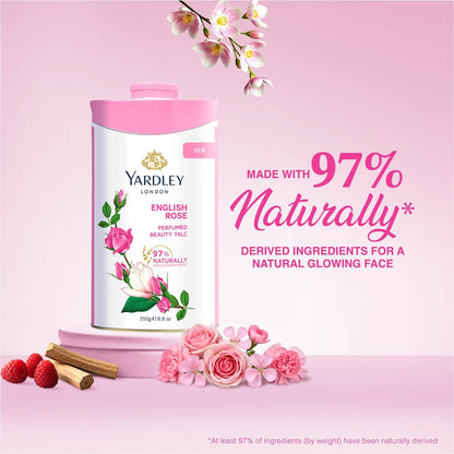 Yardley English Rose Perfumed Talc - 250g (8.8 oz) Dusting Powder