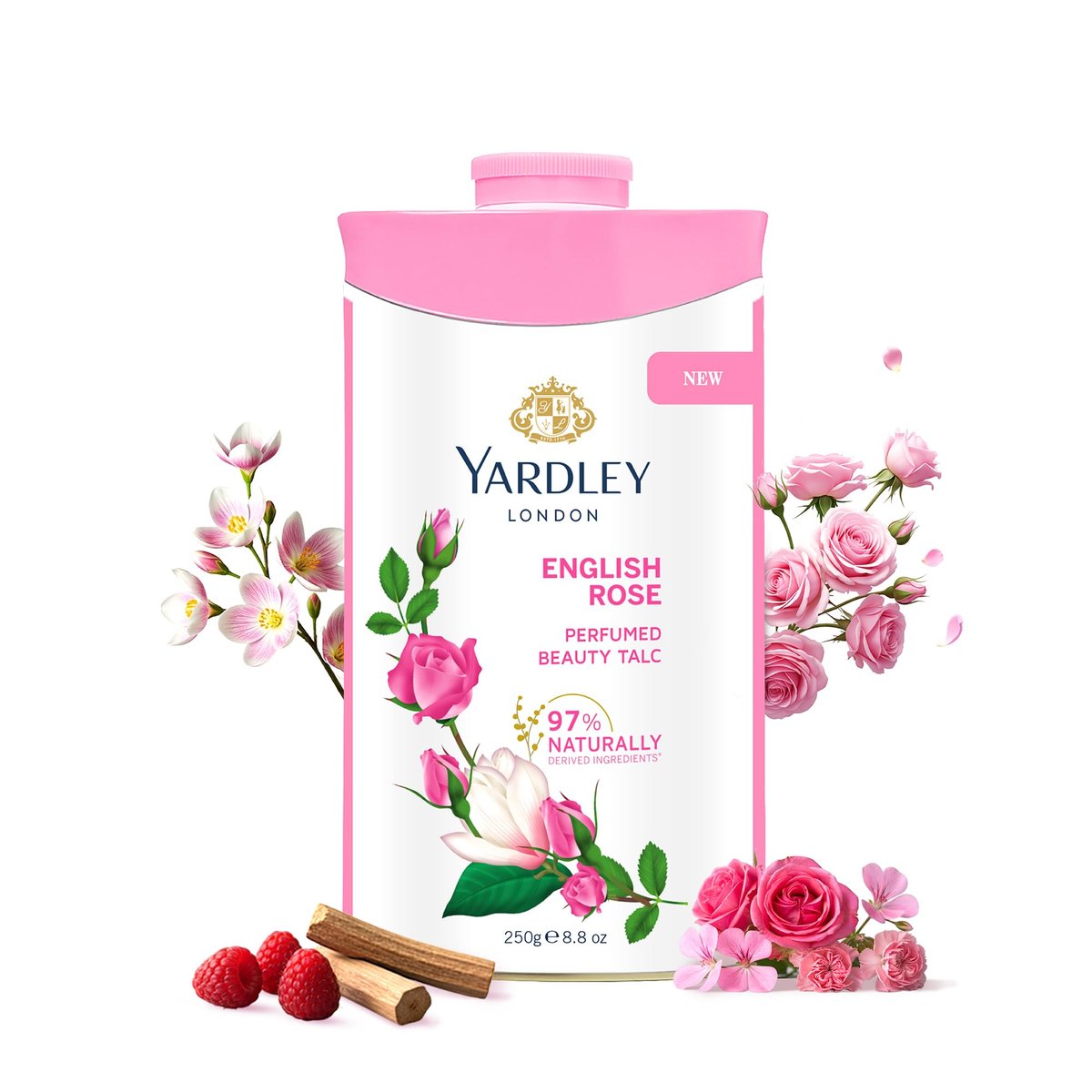 Yardley English Rose Perfumed Talc - 250g (8.8 oz) Dusting Powder - görsel 1