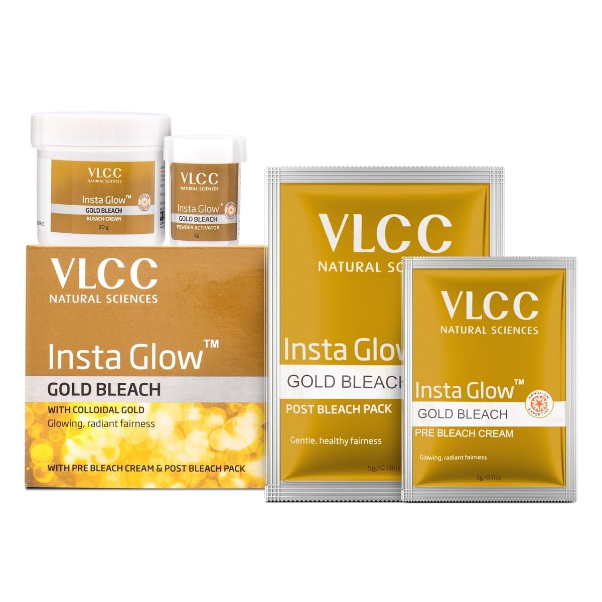 VLCC Natural Sciences Insta Gold Facial Kit - Pack of 2 (30g Each) for Glowing Skin - görsel 3